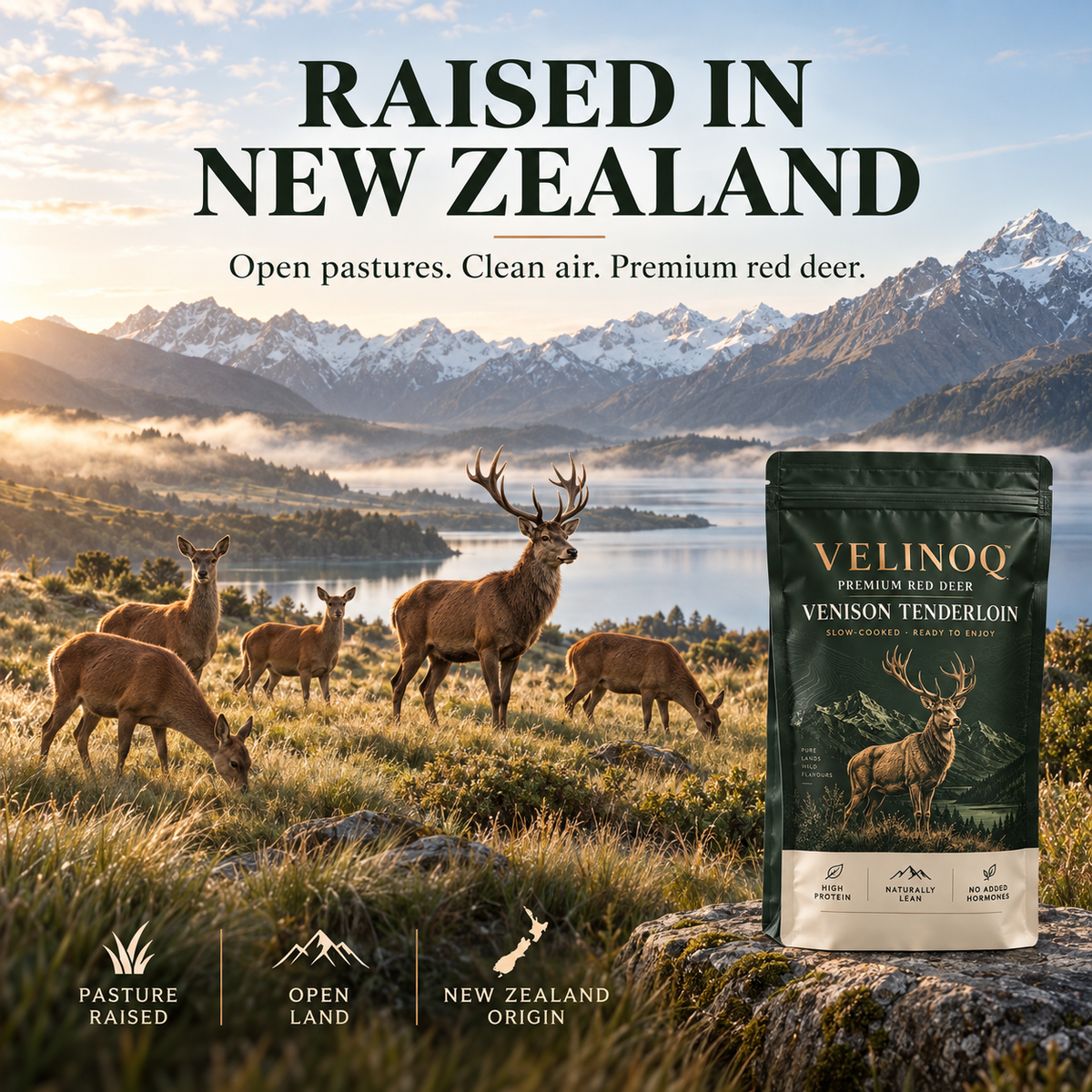 VELINOQ Premium Red Deer Venison Tenderloin – High Protein, Naturally Lean & Ready to Eat-Hugh
